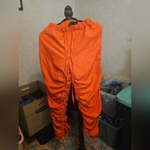 Size Large Ruched Sides Orange Pants